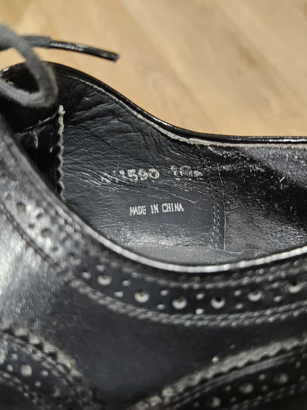 Men's Black Wingtip Brogue Derby Dress Shoes